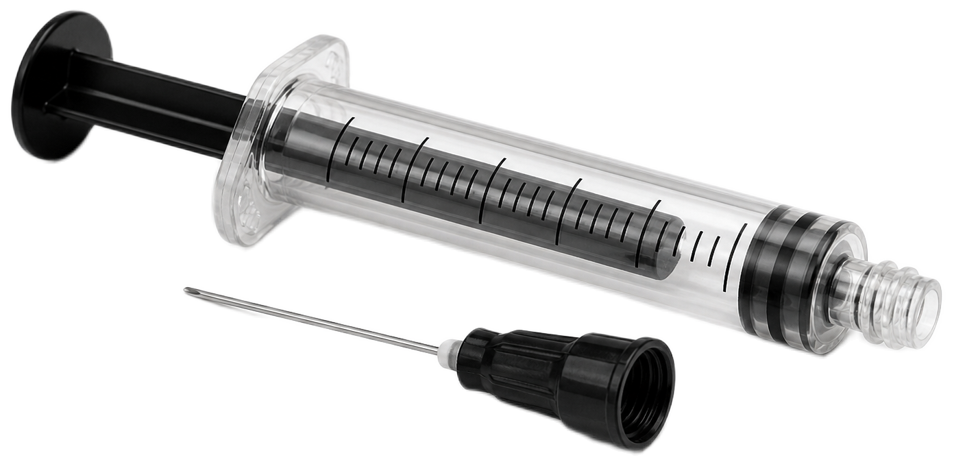Luer-lock syringe and twist-on needle